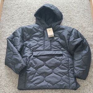Nike Quilted Hooded Pull Over Anorak Jacket